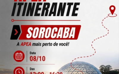 Nesta quinta-feira (08/10), a APEA ITINERANTE estará em Sorocaba
